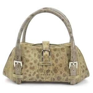 LOEWE Senda leather handbag Beige Tan brown gray silver